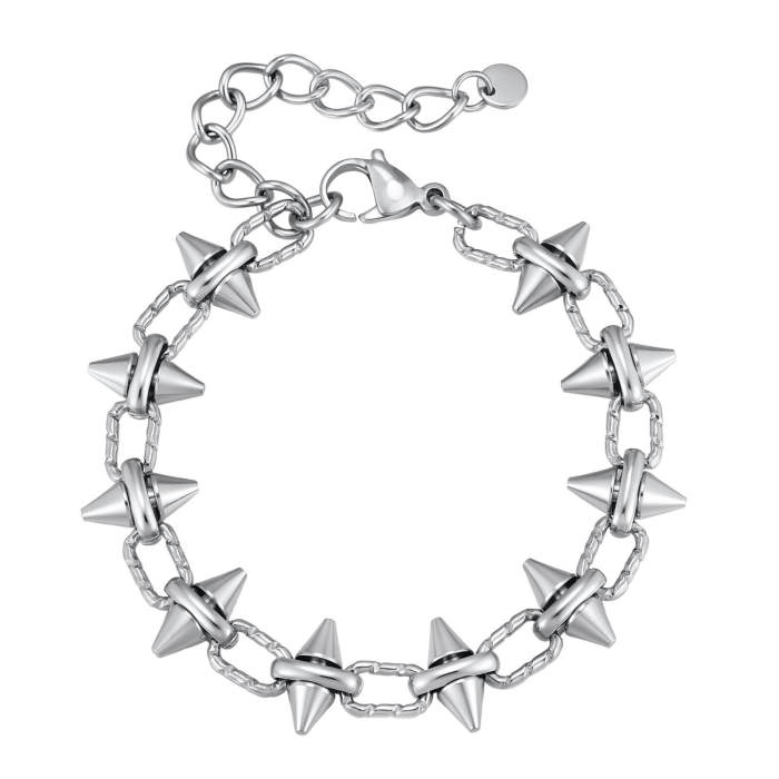 Wholesale Stainless Steel Barbed Wire Spike Chain Bracelet