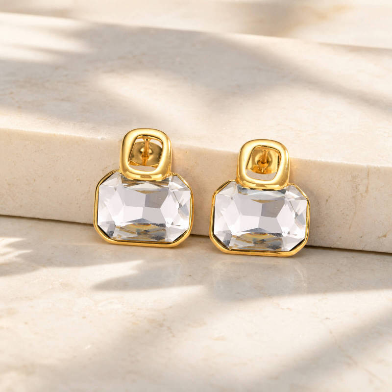 Wholesale Stainless Steel Zircon Stud Earrings