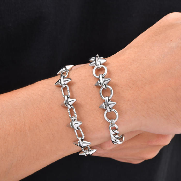 Wholesale Stainless Steel Barbed Wire Spike Chain Bracelet