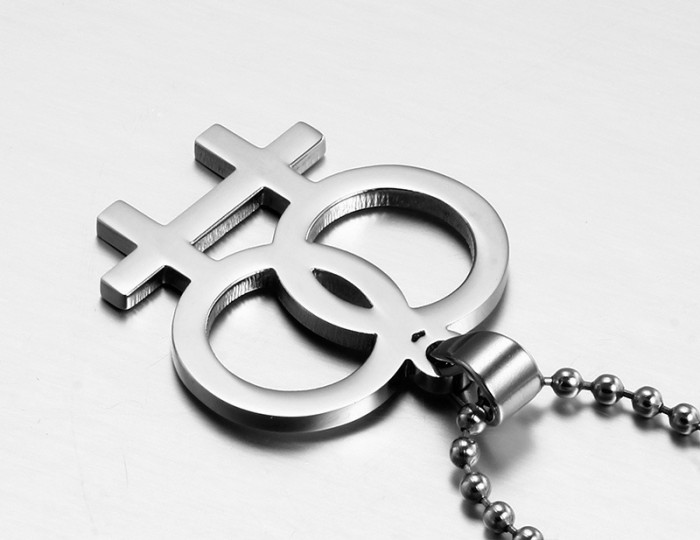Wholesale Stainless Steel Double Femal Symbol Pendant