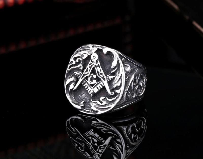 Wholesale Mens Stainless Steel Biker Freemason Rings