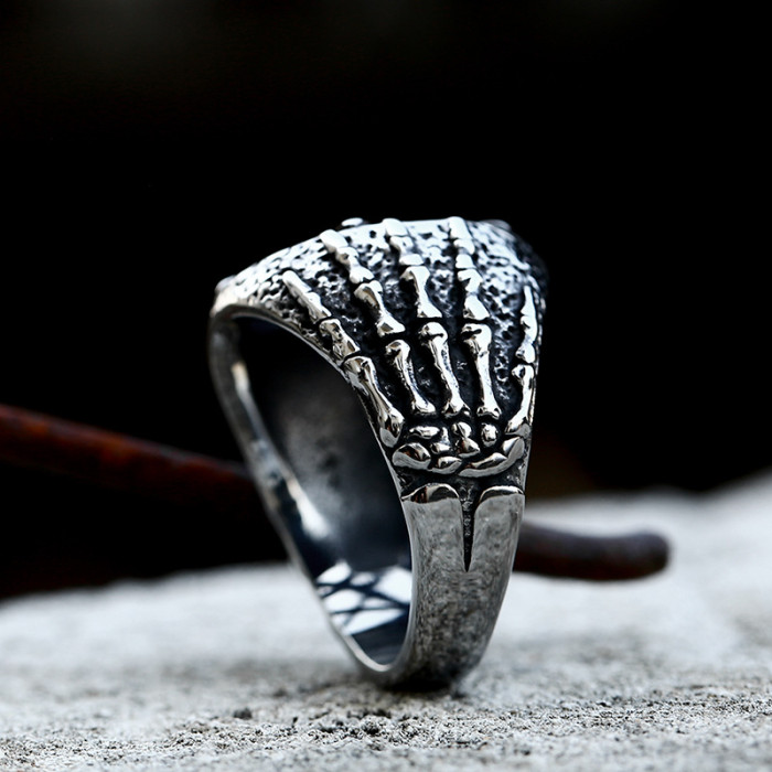 Wholesale Stainless Steel Pentagram Skull Ring