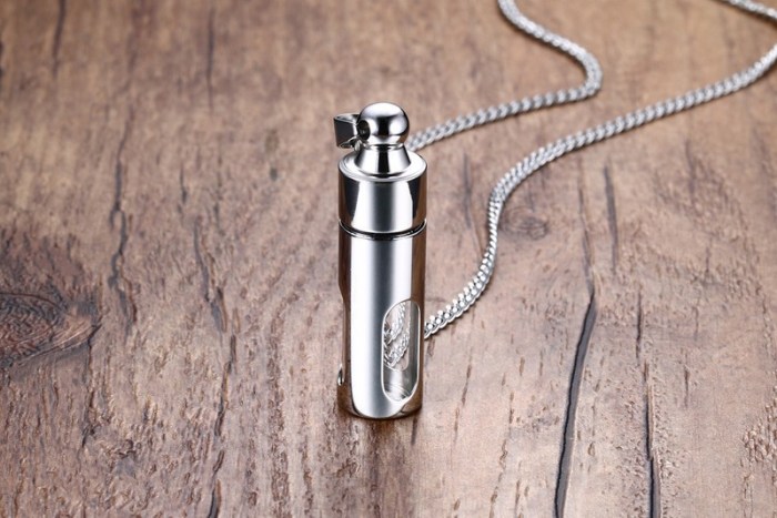 Wholesale Stainless Steel Simple Cylinder Perfume Bottle Pendant