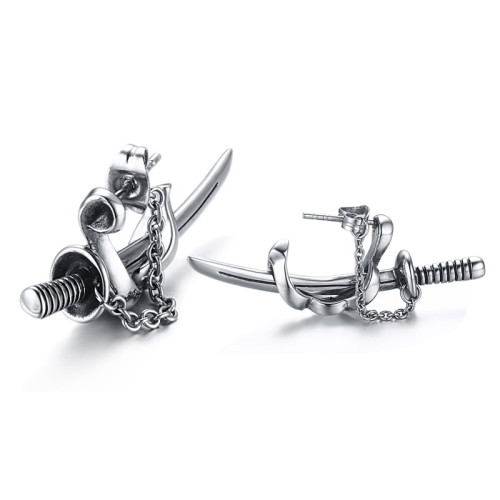 Wholesale Stainless Steel Japanese Katana Sword Stud Earring