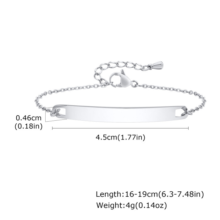 Wholesale Stainless Steel Women Engravable Bracelet
