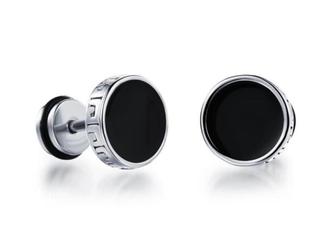 Wholesale Stainless Steel Black Onyx Stud Earrings