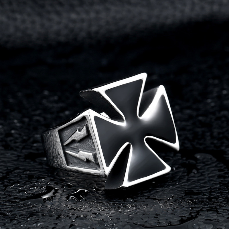 Wholesale Stainless Steel Mens Iron Cross Ring