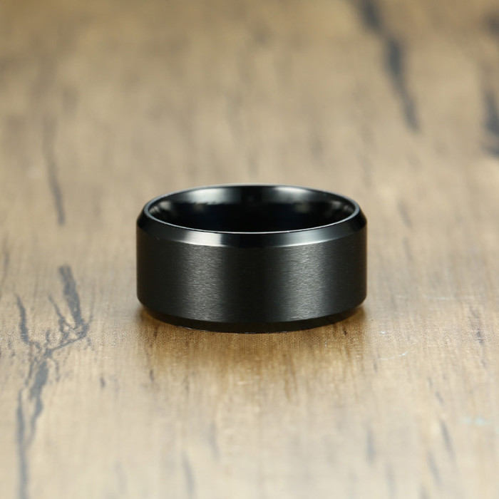 Wholesale Stainless Steel 10MM Men's Brushed Wedding Band Ring