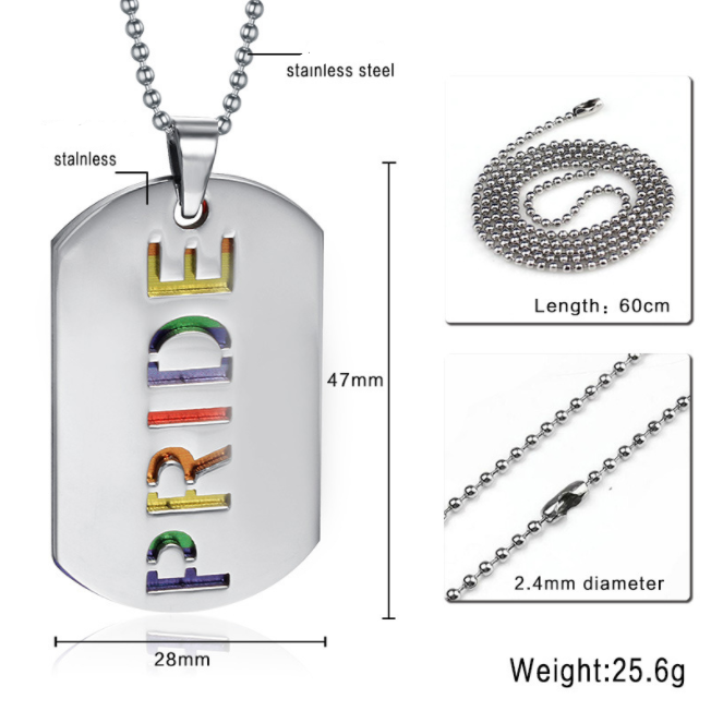 Wholesale Stainless Steel Carved Out pride Double Dog Tag