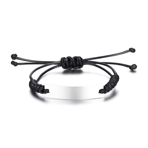 Wholesale Stainless Steel Braided Rope Personalized Adjustable ID Bracelets