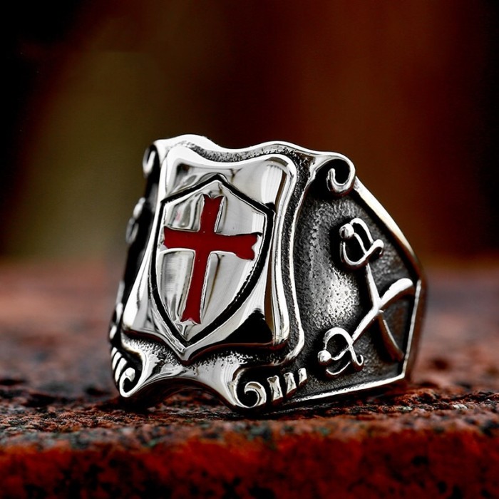 Wholesale Stainless Steel Armor Shield Cross Ring
