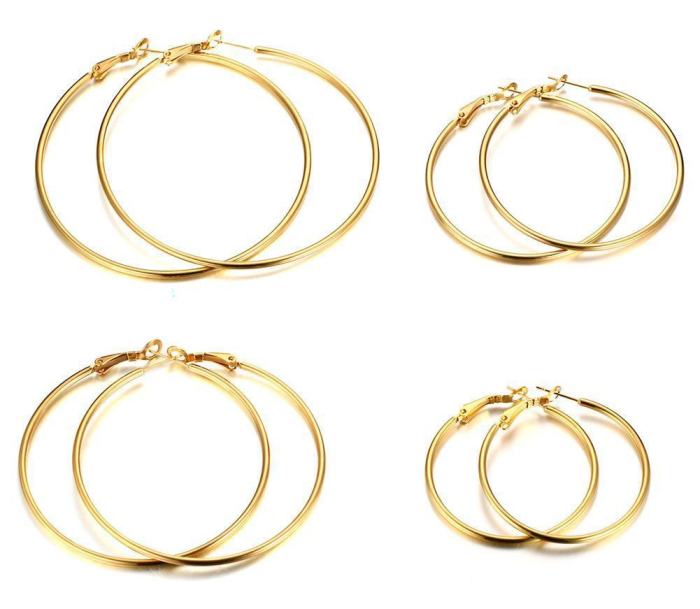 Wholesale Stainless Steel Classic Golden Hoops Earrings