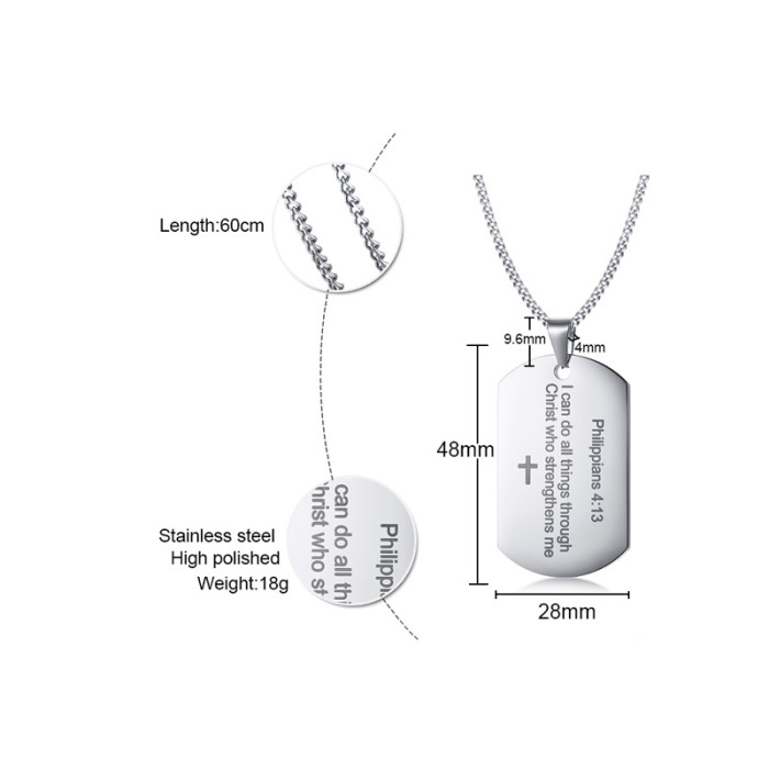 Wholesale Stainless Steel Dog Tag Necklace for Him