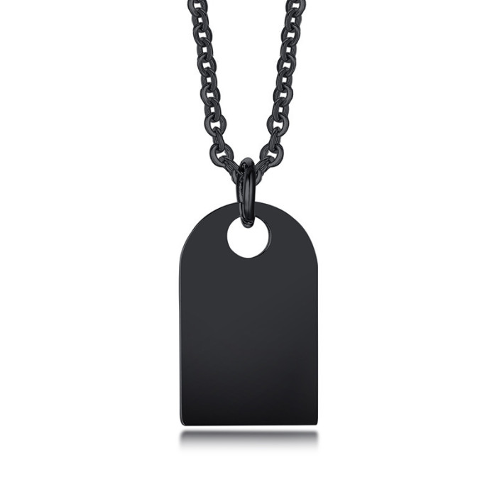 Wholesale Stainless Steel Engravable Geometric Dog Tag Pendant