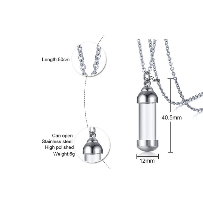 Wholesale Stainless Steel Perfume Bottle Pendant