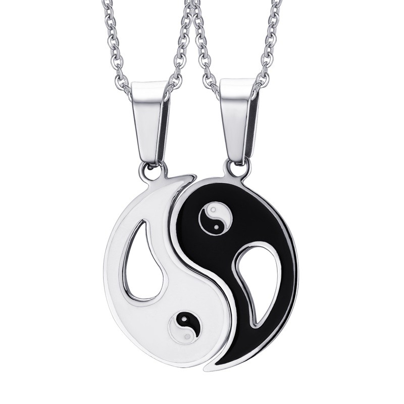 Wholesale Stainless Steel Yin Yang Puzzle Couple Pendant