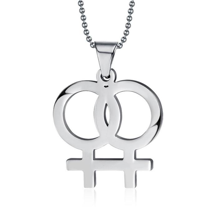Wholesale Stainless Steel Double Femal Symbol Pendant