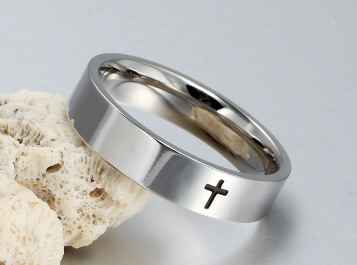 Wholesale Stainless Steel Cross Band Ring