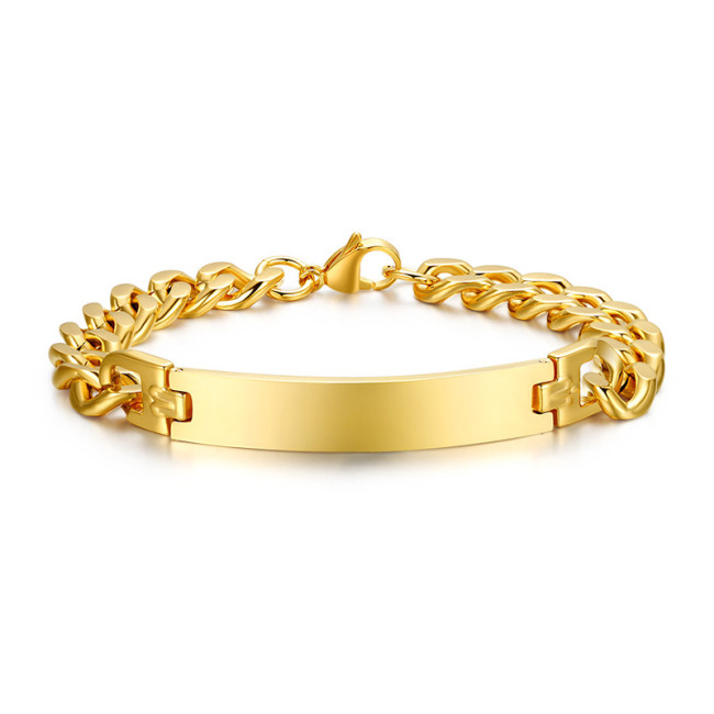 Wholesale Stainless Steel Gold Plated ID Bracelets Womens