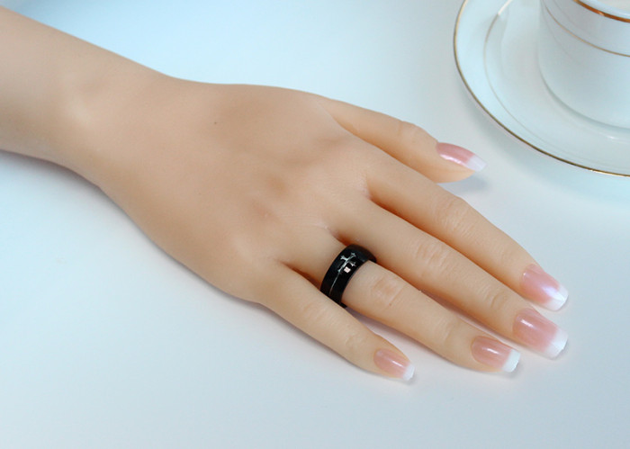 Wholesale Stainless Steel 2-Tone Cross Ring
