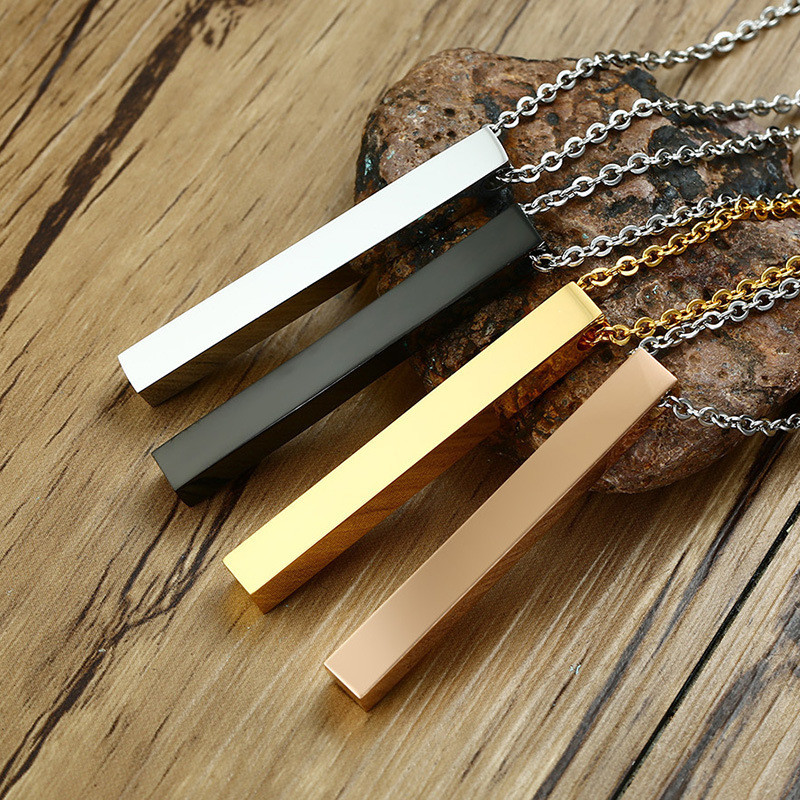 Wholesale Stainless Steel Gold Custom Bar Pendant