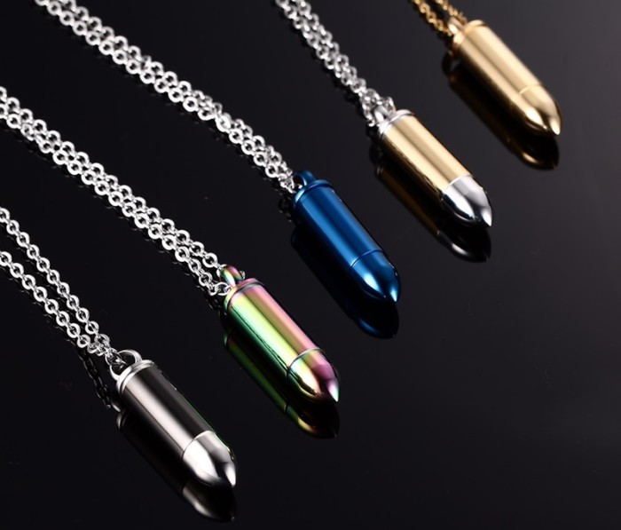 Wholesale Stainless Steel Bullet Cremation Pendants