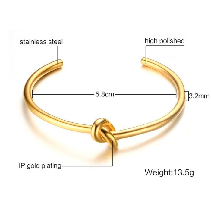 Wholesale Stainless Steel Classic Simple Infinite Knot Bangle