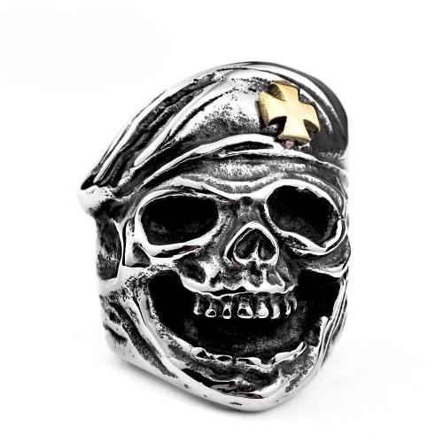 Wholesale Stainless Steel Cross Skull Ring
