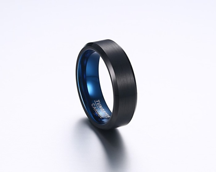 Wholesale Blue Tungsten Carbide Ring