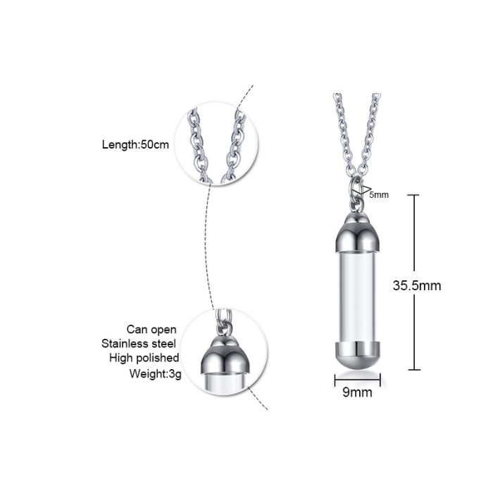 Wholesale Stainless Steel Perfume Bottle Pendant