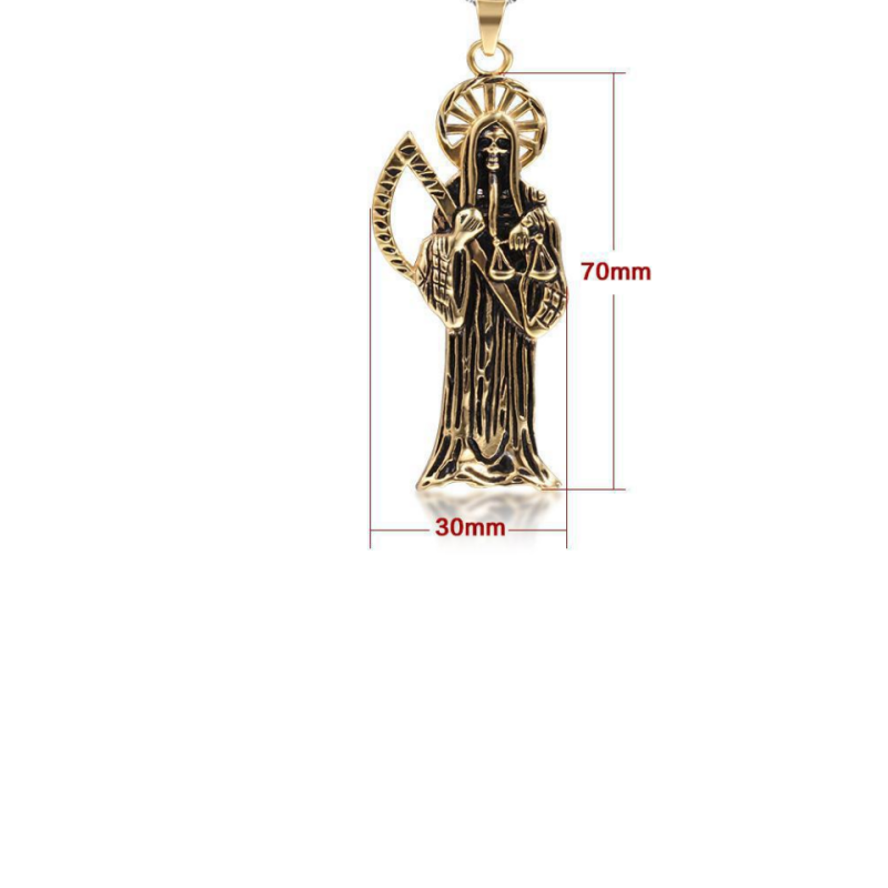 Wholesale Stainless Steel Gold Plated Reaper Men Pendant