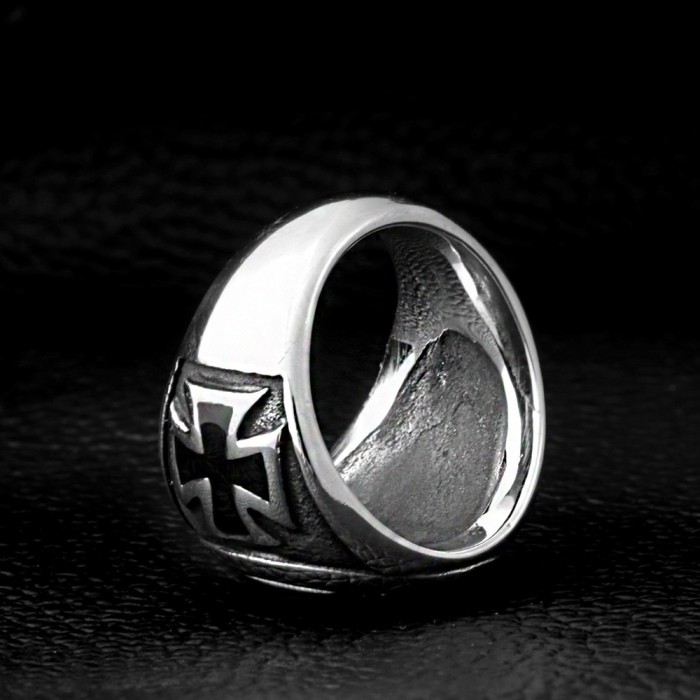 Wholesale Stainless Steel Mens Iron Cross Rings