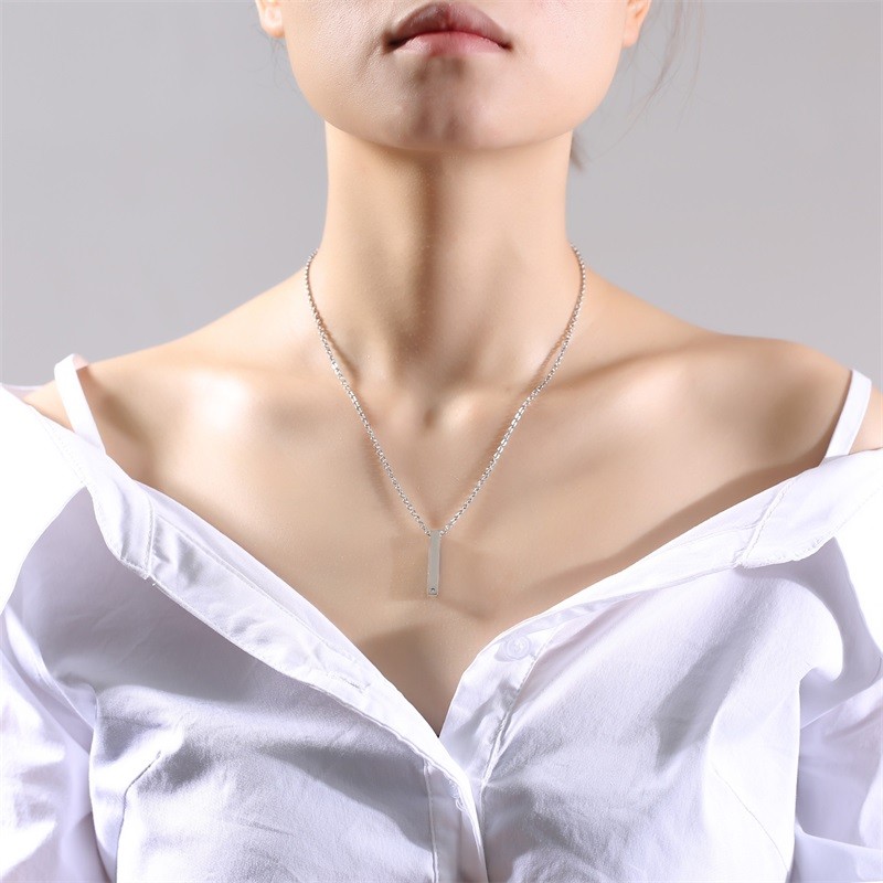 Wholesales Stainless Steel Couple Bar Necklace