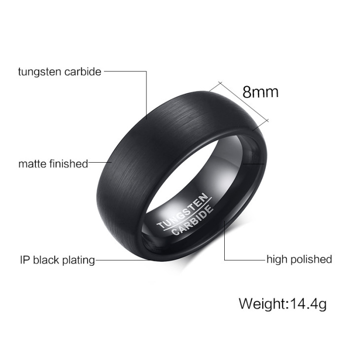 Wholesale Black Tungsten China Ring