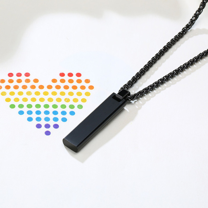 Wholesale Stainless Steel Rainbow Bar Pendant