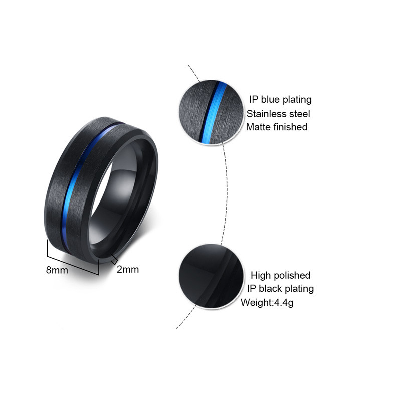 Wholesale Black Stainless Steel Band Ring for Men