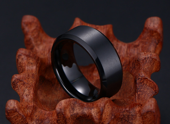Wholesale Matte Center High Polish Edge Tungsten Ring