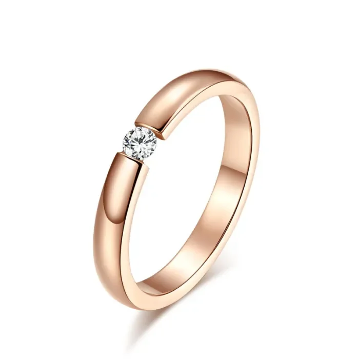 Wholesale Stainless Steel CZ Black IP Ring