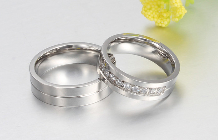 Wholesale Stainless Steel Engagement Ring with 9 Stones