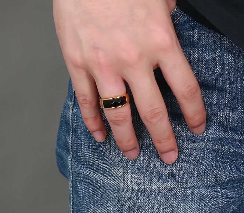 Wholesale Stainless Steel Onyx Rings for Sale