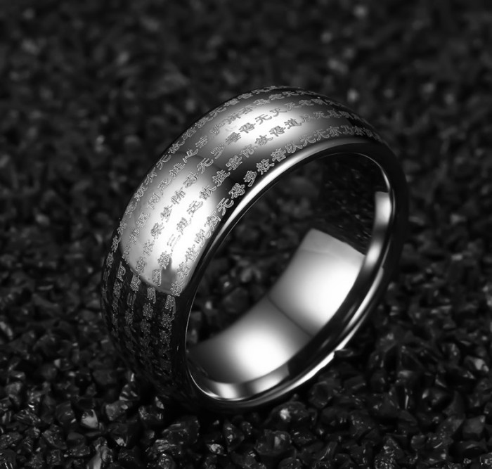 Wholesale Tungsten Buddhism's Scriptures Rings from China