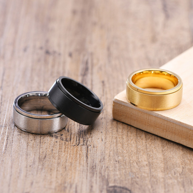 Wholesale Stainless Steel Black Ring Band