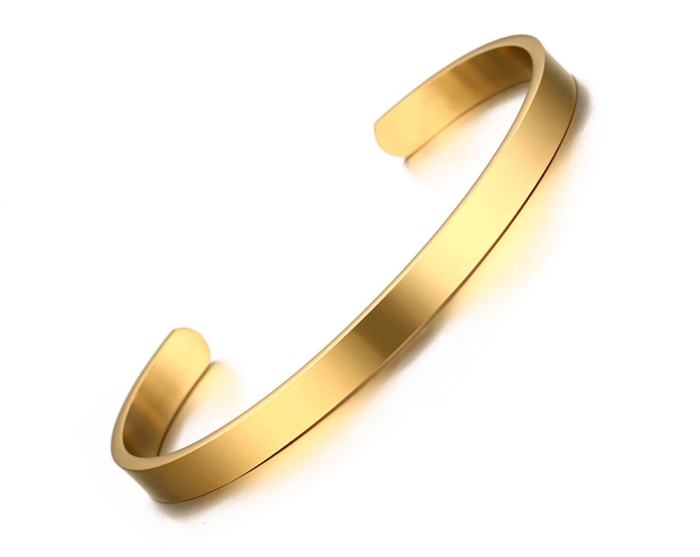 Wholesale Stainless Steel 6mm High Polished  Simple Plain Cuff Bangles