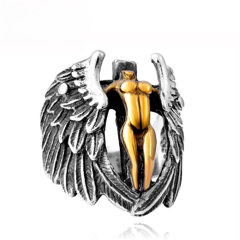 Wholesale Stainless Steel Wing Angel Ring