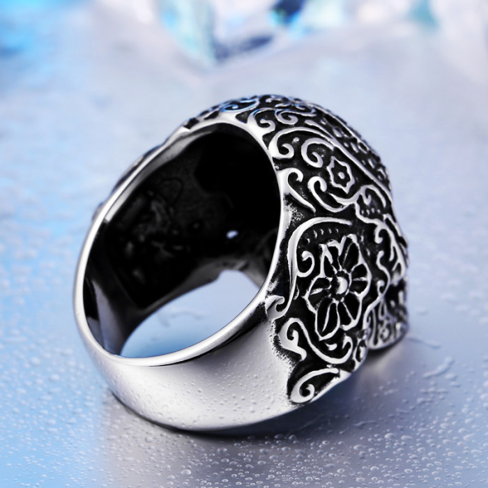 Wholesale Stainlss Steel Big Biker Jewelry Skull Ring