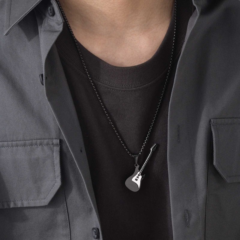 Wholesale Stainless Steel Rock Electric Guitar Pendant