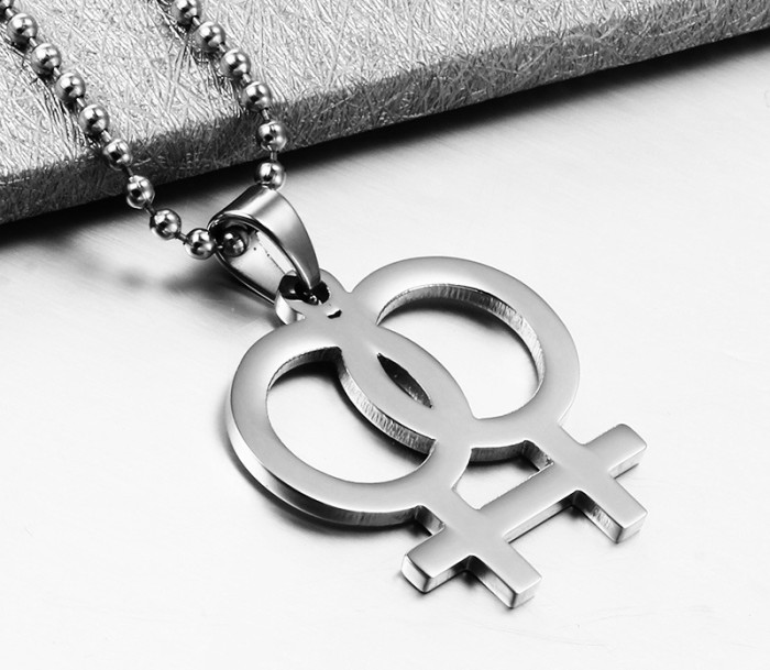 Wholesale Stainless Steel Double Femal Symbol Pendant