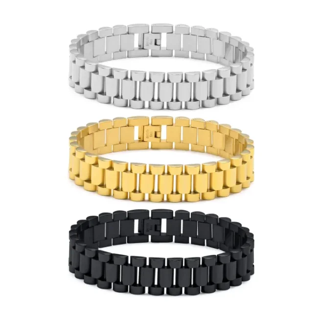 Wholesale Stainless Steel Gold Plated Bracelet Watch Band