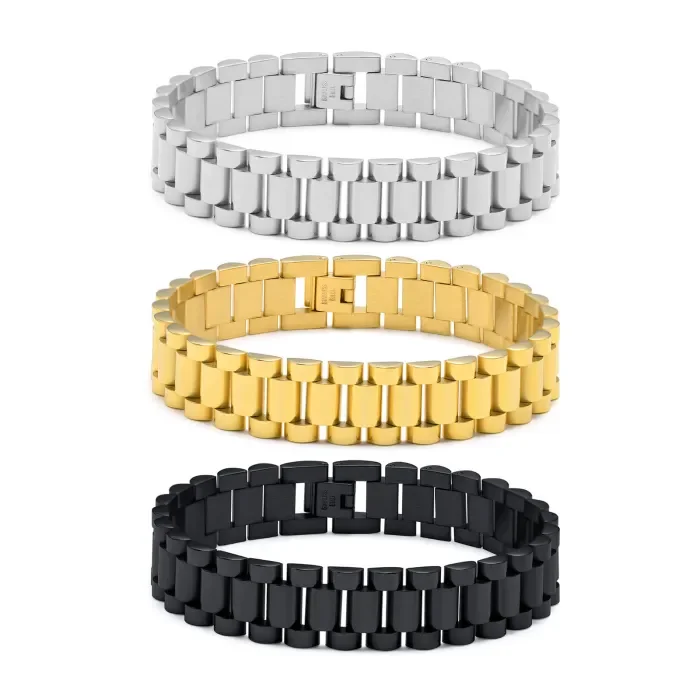 Wholesale Stainless Steel Gold Plated Bracelet Watch Band