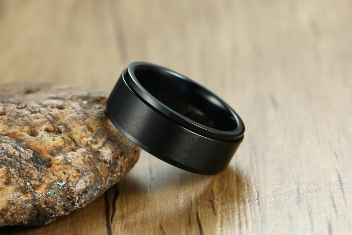 Wholesale Stainless Steel Black Ring Band